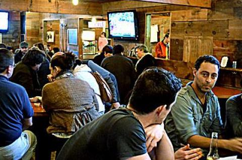 Quiz Night attendees deliberated with their teams on a Thursday evening at Townline BBQ in Sagaponack.