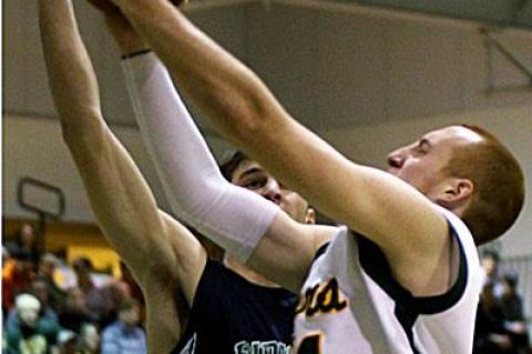 Hayden Ward, at right, forced overtime in the second-round N.C.A.A. game by making two foul shots near the end of regulation.