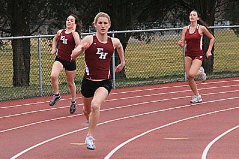 Ashley West, East Hampton’s all-state runner, competed in four events in Friday’s scrimmage with Southampton — the 200, the 400, the 4-by-100 relay, and the 4-by-400 relay.