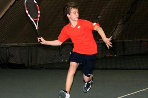 Mikey Petersen is one of two seventh graders on the Ross School’s boys tennis team. The other is Jonas Linnman-Feurring, who defeated Petersen 6-4, 6-2 to win the boys 12-and-under bracket in a United States Tennis Association tournament held at Ross over the weekend.