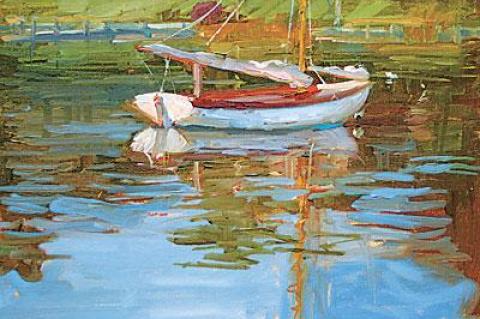 Thomas Cardone’s “Shelter Island Fall” is on view at the Grenning Gallery in Sag Harbor through the end of the month.