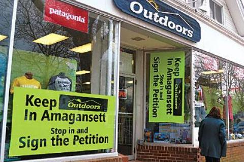 The owner of Outdoors in Amagansett is making a very public plea to keep his lease.