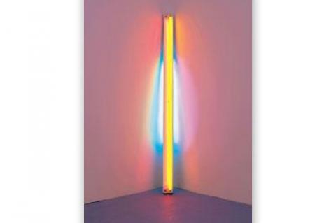 Numerous Dan Flavin drawings and a couple of his light sculptures are on view at the Morgan Library in New York.