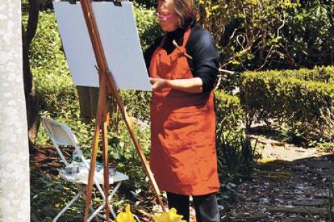 Claudia Thomas enjoyed the view last week while participating in the first class of Madoo Paints with Eric Dever.