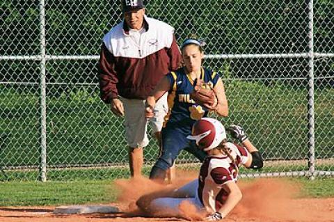 Ali Harned slid safely into third in the fifth inning, but was stranded there.