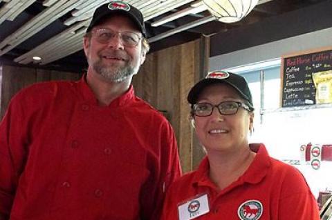 Bill and Teri Bertha are working together at Red Horse Market.