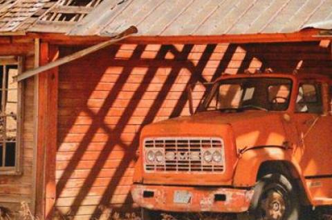 Saturday will be the last day of Guild Hall’s Artist Member’s Exhibition, which includes Joanna McCarthy’s “Old Red Truck,” selected as best photograph by Lilly Wei, the guest juror.