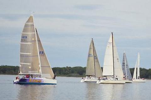 And they’re off! On a rather calm Wednesday evening in the Harbor.