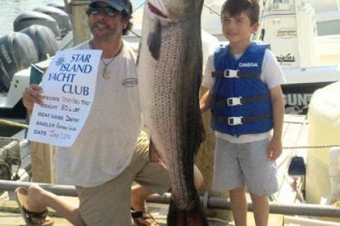 The 50.7-pound striper Anthony Vaccaro caught on Sunday was bigger than Anthony Jr.