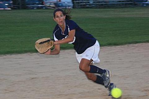 Theresa Schirrippa, P.B.A.’s third baseman, is getting a women’s team together for the Travis Field memorial tournament that’s to be held at the Terry King ball field next week.