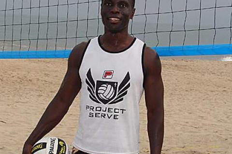 The Beach Diplomats, the team for which Kofi Sekyiamah plays, is in second place with a 12-2 record, just behind Air & Speed (13-1), going into tonight’s 4-on-4 beach volleyball games at Gurney’s Inn.