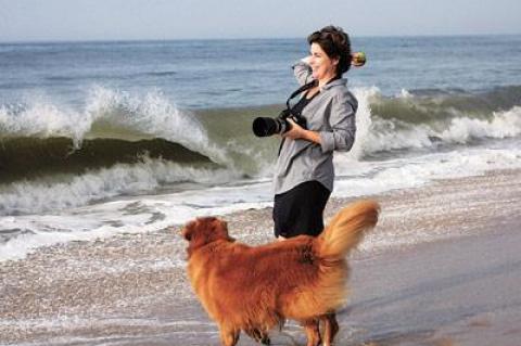 Mary Ellen Bartley visits the beach every morning with her dog, and takes pictures when she is not throwing a ball.