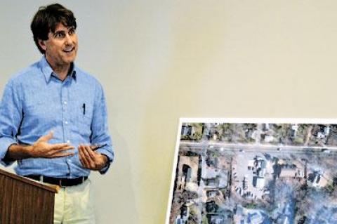 Curtis Bashaw, a partner in Cape Advisors, explained plans for a renovation of the Baron’s Cove Inn at a Sag Harbor Planning Board meeting on Tuesday.