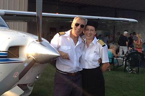 Ina Mehlig with Dr. Eugene Haller, and their 1977 Cessna 210 embarked on a cross-ocean journey on Monday.