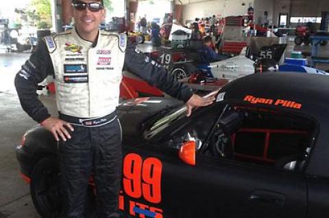 Ryan Pilla, besides winning two national S.C.C.A. races at Watkins Glen recently, also set a course record for Mazdas.