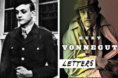 Kurt Vonnegut, left, after his enlistment in 1943