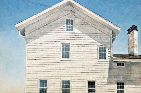 Terry Elkins’s “The Hendrickson Farm House With Blue Sky” from 2007, will be on view at Peter Marcelle Gallery beginning Saturday.