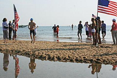 July’s Swim Across America in Gardiner’s Bay was described by Sinead FitzGibbon as “one of the most important sports events on the East End”