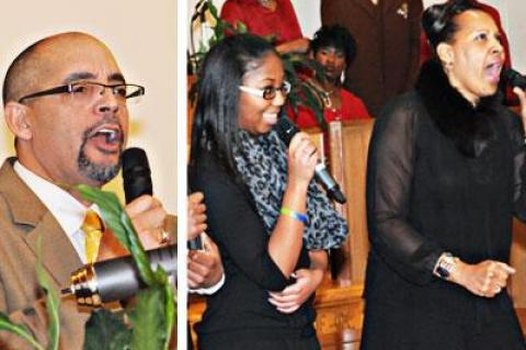 The Rev. Michael Jackson and the Triune Baptist Church Choir brought their voices and song to the Calvary Baptist Church’s celebration of the Rev. Martin Luther King Jr.’s life in East Hampton on Monday.