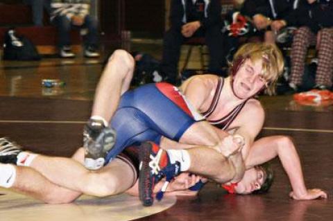 Matt Smudzinski shut out his Miller Place opponent, Christian Stalter, 5-0, at 132 pounds.