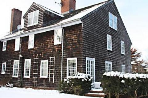 A view from the south. Mr. Garrett calls the wide floorboards throughout the house “extravagant.”