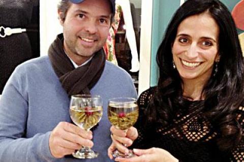 Tathiana Teixeira and her husband, Alessandro, served hot tea with the option of added champagne at a function in Southampton last Thursday evening.