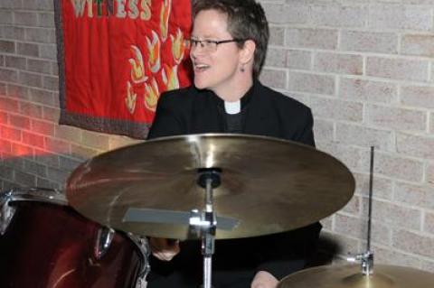 The Rev. Katrina Foster at St. Michael’s Lutheran Church in Amagansett in January