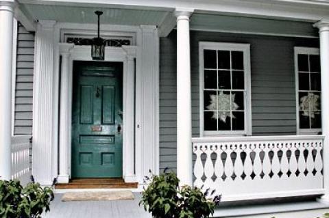 The painter matched the front door to one on the oldest house in Bridgehampton.