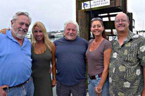 The planners of a Montauk Seafood Festival that will be held at the Montauk Marine Basin on Sept. 21 and 22 are, from left, Carl Darenberg, Lynn Calvo, Ken Giustino, Laura Mastandrea, and Joe Bloecker.