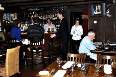 The basement tavern of the 1770 House in East Hampton is an intimate inner sanctum to some and a creepy windowless basement to others. Either way, it is appropriate for the season and has a great menu supported by the full upstairs dining choices.