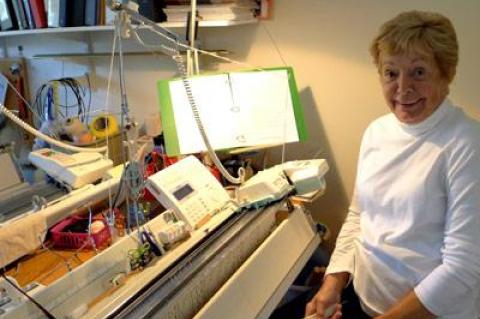 Helene Tallo knits over 120 baby blankets a year to send to her son, Dr. Chris Tallo, a pediatrician, who gives them to his new patients at the Children’s Health Center in Fort Wayne, Ind.