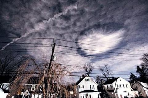 The view out of George Barnes’s New Jersey window inspired his documentary “Look Up! The Sky Is Falling,” to be shown this weekend at Guild Hall.