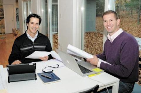 Anthony Cappa, left, and Greg Baker, partners in Revel Inspired, overseeing a client’s renovation