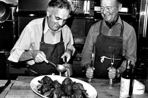 An image of Pierre Franey and Craig Claiborne, both of whom lived in East Hampton, is part of a gallery of images on a new website dedicated to Franey’s life and work as a chef through several decades.