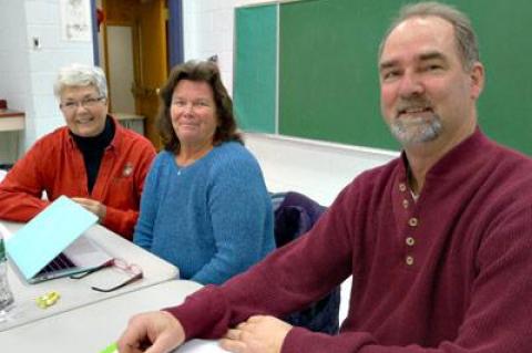 East Hampton Town Councilman Peter Van Scoyoc, right, received a warm welcome on Monday when Montauk Citizens Advisory Committee members learned he will be their new liaison to the East Hampton Town Board.