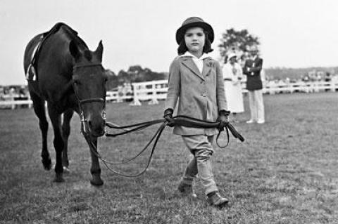 Jacqueline Bouvier led a pony at the Southampton Riding and Hunt Club in this August 1934 photograph.