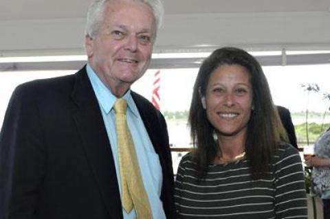 Greg Mansley of the East Hampton Town Republican Committee and Jaci Laborne toasted the G.O.P. during a cocktail party overlooking Three Mile Harbor at the Bay Kitchen Bar on June 4.