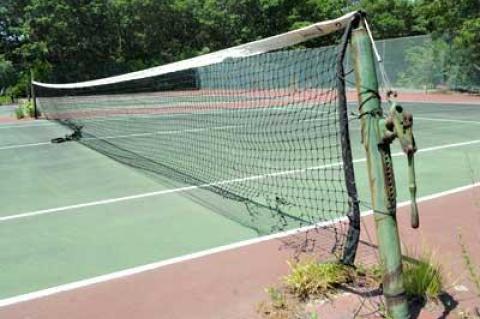 East Hampton Town is reviving plans for affordable condos at this former tennis court site on Accabonac Road in East Hampton.