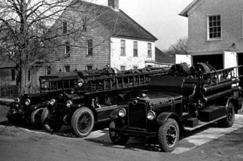 Amagansett’s first firehouse was a former Boy’s Club building on Main Street, behind the present site of Hampton Realty Group.