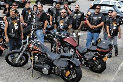 Members of East End motorcycle clubs gathered at East Hampton Town Justice Court last Thursday to support one of their own, who was injured by a drunken driver, police say.