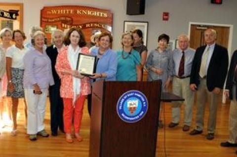 Barbara Borsack, East Hampton Village’s deputy mayor, and members of the village board congratulated the Garden Club of East Hampton on the occasion of its 100th anniversary at the board meeting last Thursday.