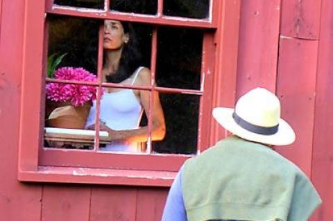 A member of the audience at “Voyeur” caught a glimpse of Susan Stout as a mourning mother in Kate Mueth’s production at the Parsons Blacksmith Shop in Springs.