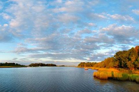 Tom Steele’s photograph of Accabonac Harbor will be on view this weekend in “On the Horizon” at Ashawagh Hall in Springs.