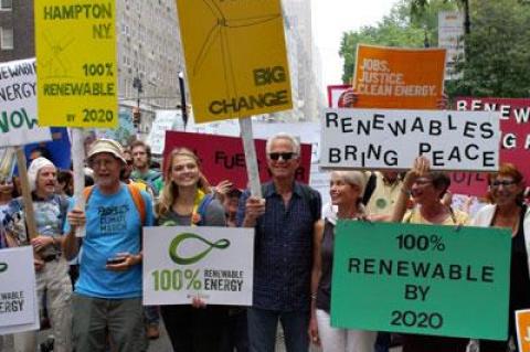 The Town of East Hampton’s goal to meet 100 percent of its electricity needs with renewable energy sources by 2020 was represented at the People’s Climate March, held on Sunday in New York City.