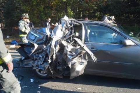 Two girls and one of their mothers were injured Friday morning after the small car they were riding in was apparently struck by a flat-bed truck.