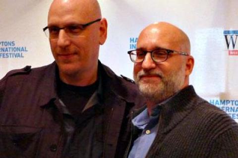 Oren Moverman and Joe Neumaier relaxed after their conversation on Saturday at Rowdy Hall in East Hampton.