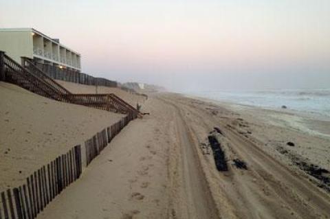 A state review has said that a plan to bolster the Montauk oceanfront with 14,000 sandbags will not have a harmful effect on the environment.