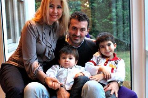 Ayse and Murat Secim, with their sons, Atilla, 5, and Cengiz, 19 months, lived in Saudi Arabia before relocating to East Hampton this summer.