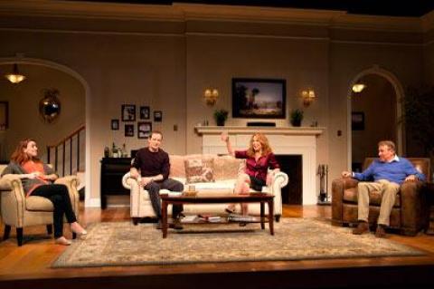 Marlo Thomas raises a glass in Joe DiPietro’s “Clever Little Lies” at Guild Hall while Jim Stanek looks on.