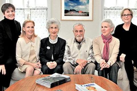 The Fighting Chance team of social workers and clinical advisers includes, from left, Joyce Racanelli, Wendy Hornik, Margaret Bromberg, William DiScipio, Karrie Robinson, and Nancy Greenberg.